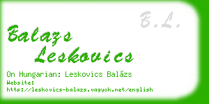 balazs leskovics business card